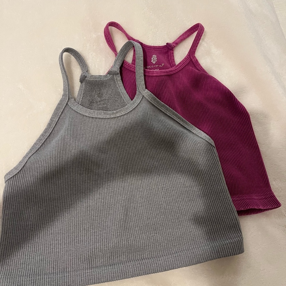 Set of 2 Free People Movement Happiness Runs Crop Tanks